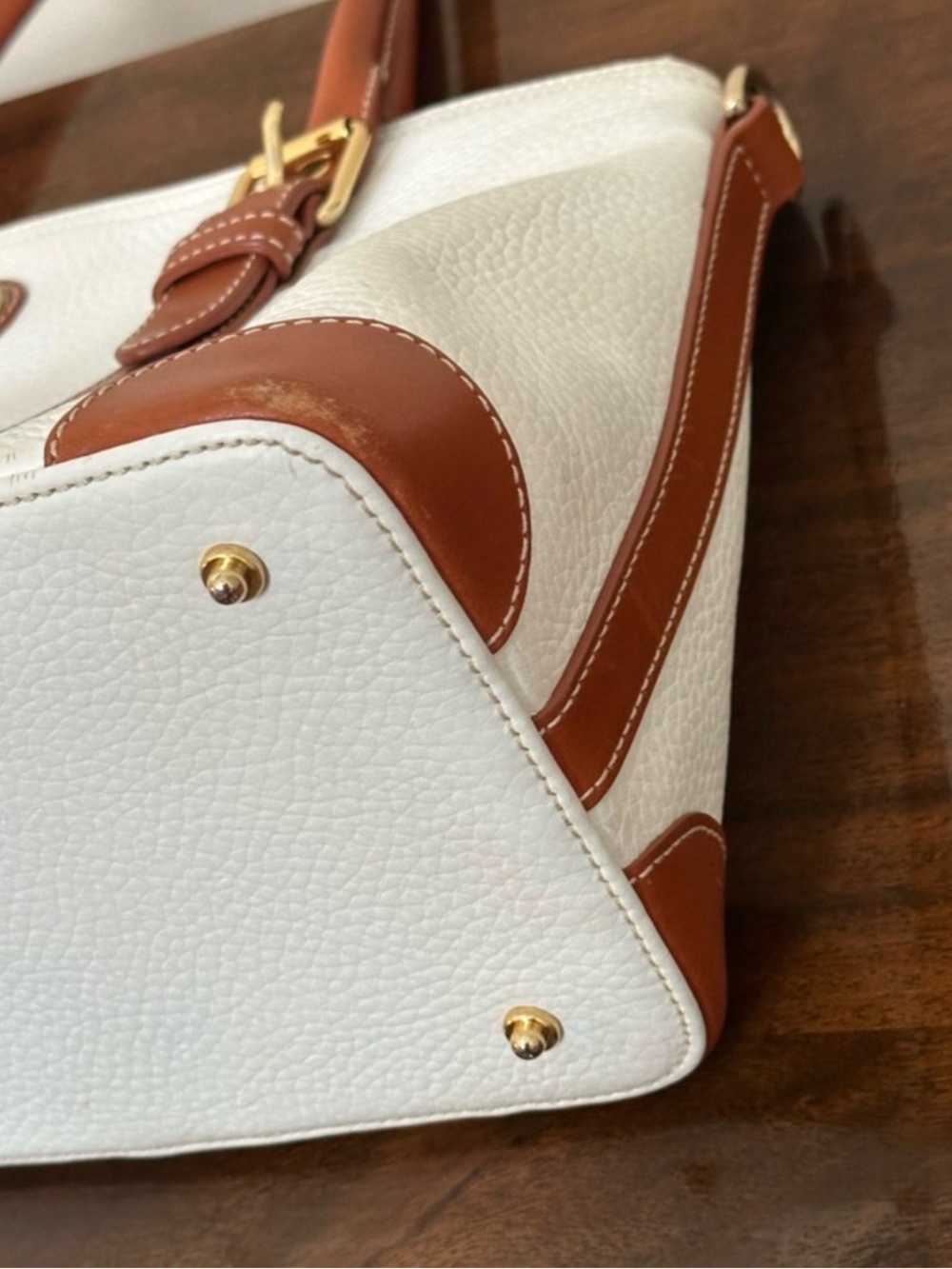 Dooney & Bourke Winter White and Tan Satchel w/Coin Pouch - Picture 7 of 14
